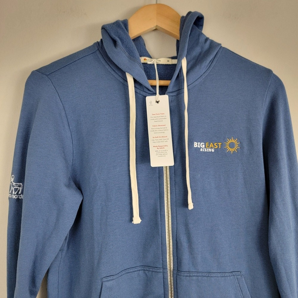 Marine Layer Afternoon Hoodie Women's Size M Blue Full Zip Soft Company Logo - Picture 3 of 13
